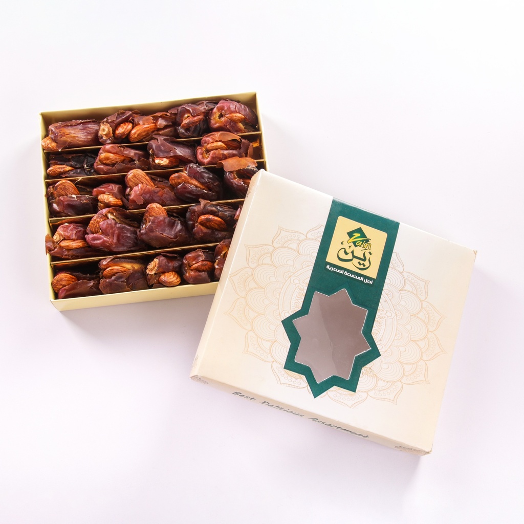 عبوة تمر سعودى باللوز